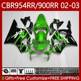 Bodywork Kit For HONDA CBR900 CBR954 RR CBR 954 900 RR CC 2002-2003 Body 61No.130 CBR954RR CBR 900RR 954RR 900CC 02 03 CBR900RR CBR954-RR 2002 2003 Fairings glossy green