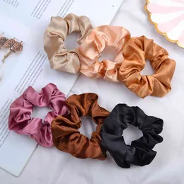 39 인치 여성 실크 scrunchie 탄성 수제 여러 가지 빛깔의 밴드 포니 테일 홀더 헤드 밴드 헤어 액세서리