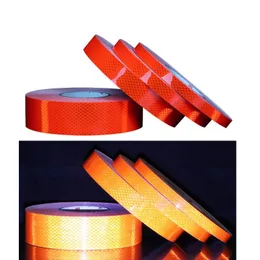 High Intensity Diamond Grade Reflective Tape Traffic Signal Truck Motorcycle Wheel Super Strong Orange Roadway Safety Warning Conspicuity Reflect Adhesive Tapes