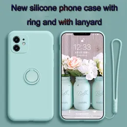 iPhone 12 Pro最大11 xs xr 8 plusのための目に見えない磁気ブラケットの金属のリングを持つシリコーンの携帯電話のケース
