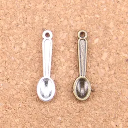 182pcs Antique Silver Bronze Plated kitchen cooking spoon Charms Pendant DIY Necklace Bracelet Bangle Findings 24mm
