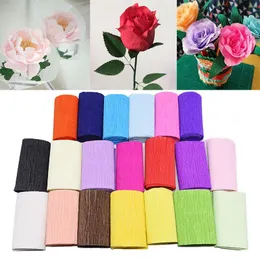 Party Dekoration 250cm * 50cm Origami Crinkled Crepe Papper Craft Diy Blommor gör presentförpackning Fold Scrapbooking Supplies