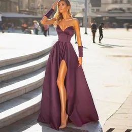 2021 Abiti da ballo sexy con spacco alto in raso con spalle scoperte Abiti da sera per la festa Dubai Abito formale arabo Robe De Soirée De Mariage