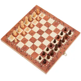 Trä schack Set International Chess Entertainment Game Set Folding Board Educational Durable och slitstarkt underhållning 33 Z2