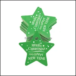 クリスマスの飾りお祝いパーティー用品ホームガーデン100ピースメリータグラベルギフトラップ紙ぶら下げサンタクロースカードクリスマスDIYクラフト