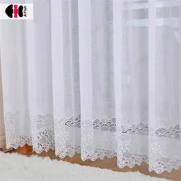 Роскошный жаккардовый белый занавес для спальни полые кружева нижние нежные элегантные французские окна Drapes JS56C 210913