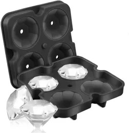 4 Cell Diamant Ice Cube Fack, Bar Verktyg Easy Release Silicone Mold, Candy Mögel, För Whisky, Cocktails och Juice Dryck RH0325