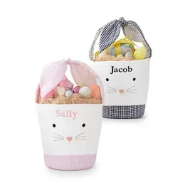 Wielkanocne torby króliczki lufy koszyk kubełka kreskówka kreskówka kreskówka uszy uszy płótno płótno torba noworoczna noworoczne prezenty torebka jajka