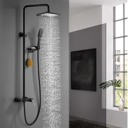 Badezimmer-Duschsets SKOWLL Set Regenkopf-Bademischer mit Handsystem Badewannenarmatur Regenwasserhahn SK-6116