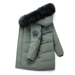 Дети мальчики пуховые куртки зима 10 12 лет Parkas Real мех с капюшоном сгущается тепло детей-подросток снежный пальто 211203