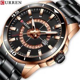 Curren New Business Design Uhren Männer Luxus Marke Quarz Armbanduhr mit Edelstahl Uhr Mode Herren Uhr Uhren Q0524