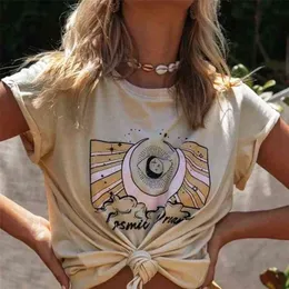 Boho Inspired Women # 039; s beige Tee manica corta Graphic Tees donna new Summer basic casual T-Shirt boho tshirt donna new plus size 210324