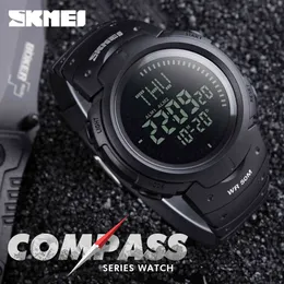 SKMEI Compass Sports Watches Men Waterproof Wristwatches Hiking Men Watch Digital LED Electronic Watch Relogio Masculino 1231 X0524