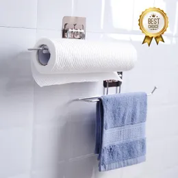 Toilet Paper Holders Self-Adhesive Towel Holder Roll Stand Punch-free Kitchen Sink Door Hanging Hook Storage Rack Bathroom Accessories