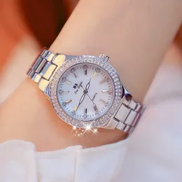 Mulher Cristal Relógios Famoso Marca Vestido Feminino Relógio de Pulso Aço Inoxidável Relógios de Pulso Relogio Feminino 210527