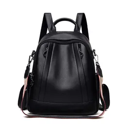 Women High Quality Soft Leather Rucksack Fashion Casual Backpack for Girls Large Travel Bags Mochilas Mujer 2020 New Backbags Q0528