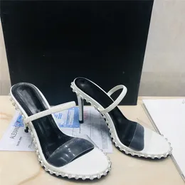 Luxury Brand Designer Womens Sandals High Heels Slides tofflor Flip Fops Leather Diamond Rubber Sandal Heatsshoes 34-40