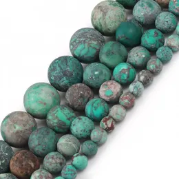 Andere natuurlijke kralen Matte Amerikaanse Turkooizen Howlite Round Stone voor Sieraden Maken DIY Armband Accessoires 15 '' 4/6/8 / 10mm