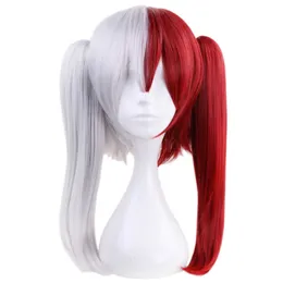 My Hero Academia Shoto Todoroki Detachable ponytails Hair Women Shouto White And Red Boku no Hiro Akademia Cosplay Wig