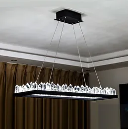 Rektangulära design Modern LED-ljuskronor Crystal Lampa AC110V 220V Luster Dinning Room Living Room Kronleuchter