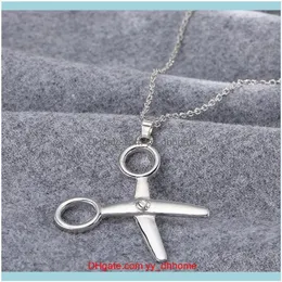 & Pendants Jewelryscissors Shape Alloy Pendant Chain Creative Women Girls Cool Costume Aessories Necklace Special Birthday Gift Necklaces Dr