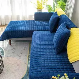 Europejska Uniwersalna Pluszowa Sofa Ręcznik Pokrywa Zagęścić Kulitowanie Książki antypoślizgowej do salonu Decor 211116