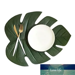 Tropical Place Mats PVC Leaf Table Placemats Christmas Ornament Tablecloths Simulation Home Garden Kitchen Dining Pads