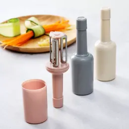 Flaskform Solid Färgverktyg Peeler Mult Function Beam Kniv Kök med lockparing Knifes Hushåll