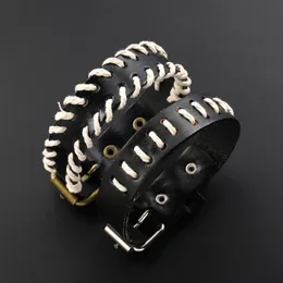 Mode för mäns lädersnöre Handvävt armband Enkelt och fräscht konstgjorda grossistberlockarmband