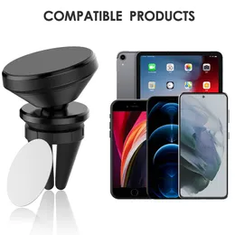 Materiale in lega di metallo Forte supporto magnetico per cellulare per auto Supporto per presa d'aria Supporto per supporto Rotazione a 360 ° per smartphone con scatola al minuto