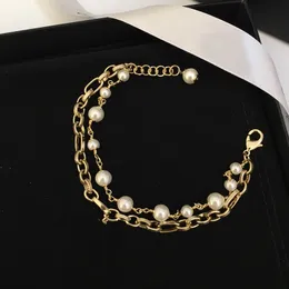 Moda kobieta bransoletka perłowa retro trend bransoletka wysokiej jakości mosiężna złota bransoletka urok biżuterii