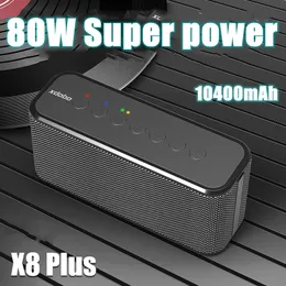 X8 Plus Sem fio Bluetooth Speaker Som Portátil Coluna Ultra-High Power 80W Subwoofer para Caixa de Bolsa de Carregamento de Telefone Móvel