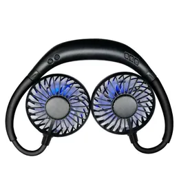 Mini Muzyka Bluetooth USB NeckPand NeckPand Lazy Fan Dual Air Cooling Sport 360 stopni Obrotowa szyja