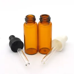 50pcs 5ml Amber Glass Bottle with Pure Dropper Perfume Sample Mini Tubes Essential Oil Vial