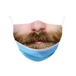 2022 New Simulated human face 3D stereo masks creative funny expression masks reusable washable mask