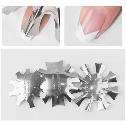 6 sztuk / zestaw French Cutter Formularz Paznokci Multi-Size Zaprojektowany Formy Nails Tamping Plates Manicure Art Narzędzia NAT015