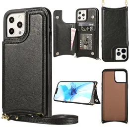 حالات الهاتف الجلدية الفاخرة لـ iPhone 14plus 14 13 12 Mini 11 Pro Max 7p 8Plus Wallet Case XR XSMAX Kickstan Multi-Functional Card Wallets Leather Wallets Cover Cover