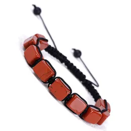 Natural Stone Bracelet Women Rectangular Beads Bracelet Men 7 Chakras Stone Adjustable Woven Bracelet Friendship Jewelry