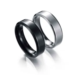 Roterbar grundläggande ring för män svart rostfritt stål casual manlig anel stilig punk spinner allians bröllop smycken