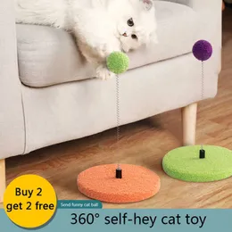 Cat Toy Interactive Spring Ball Self-Play Cat Stick Zwolnij nuda Biteo Kitka Kotki Akcesoria Kot Dostawy 210929