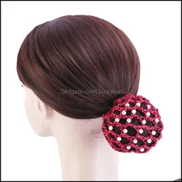 Elastici Gioielli Jewelryelastic Snood Net Pearl Decor Colorf Hair Bun Er Set Per Dancer Drop Drop Delivery 2021 Nyhqe