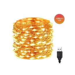 ストリップPCS12MX120 LED FAIRY LIGHTS COPPER WIRE STRING HOLIDAY OUTDOOR LAMP GARLAND LUCES for Christmas Tree Wedding Party Decoratled