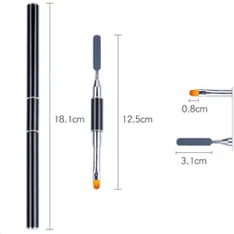 Huvud nagelkonst målning borste akryl uv gel förlängning byggnad ritning design penna med borttagning spatel stick alla för manikyr
