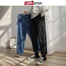 LAPPSTER Männer Frühling Schwarz Koreanische Farben Jeans 2021 Herren Streetwear Blau Denim Hosen Männlichen Mode Dünne Kleidung Plus Größe G0104