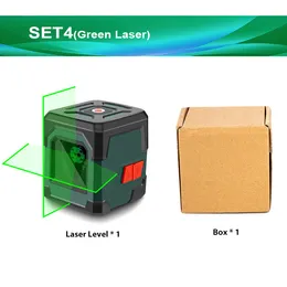 ± 2,5 mm / 5m 2 Linie Level Selfopaning Red Green Beam Laser Horyzontalny Pionowy Cross-Line Mini