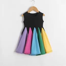 Sukienka Letnie Ubrania dla dzieci Multicolor Plisowane Dzieci Odzież Dziewczyny Kostium dla dzieci 210528