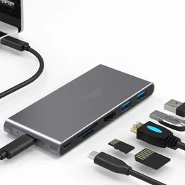 İstasyonlar SATA SSD Durumda Çoklu USB 3.1 Hub HD Adaptörü Splitter Port USB-C 3.0 Tipi C Laptop Yerleştirme İstasyonu