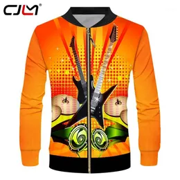 جاكيتات الرجال CJLM 2021 عارضة Zip Jacket مضحكة شاهد الشعار المبتكرة على غرار قميص الغيتار ثلاثي الأبعاد طباعة ملابس رياضية