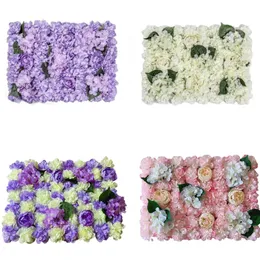 40x60 cm/pcs Artificial Flower Wall Home Decor Peony Hortangea Flowers Row Panel Prydnad för bröllop Bakgrund DIY -dekoration