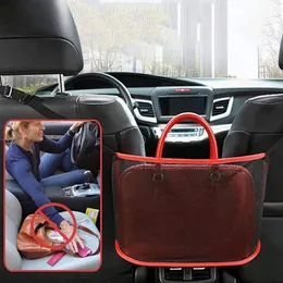 Car Net Pocket Storage Bags Handbag Holder Universal Multifunction Organizer Seat Gap Mesh Bag Interior Decoration